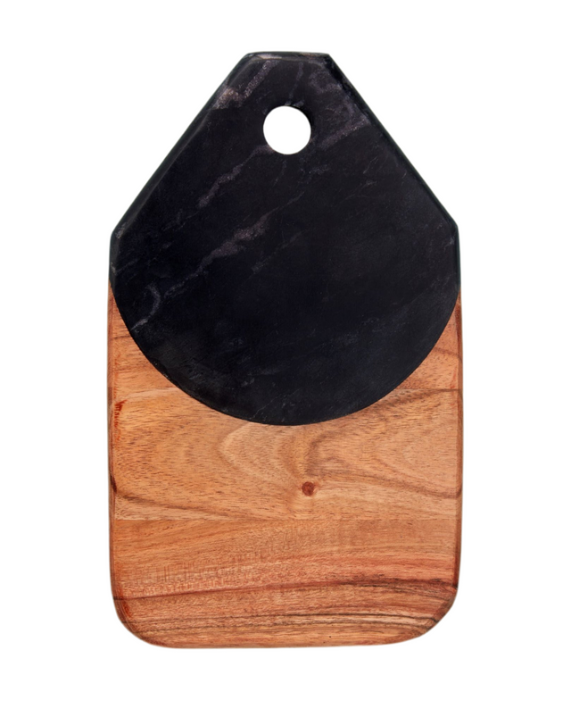 BLACK MARBLE & ACACIA SERVING BOARD