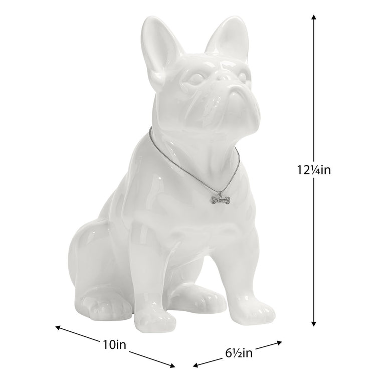 FRENCH BULLDOG, WHITE 12"