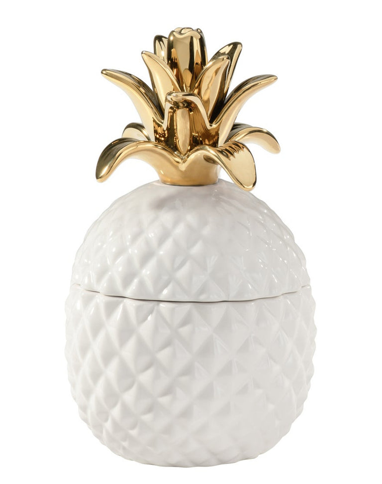 PINEAPPLE GOLD CROWN CERAMIC CANISTER | OBJECTS