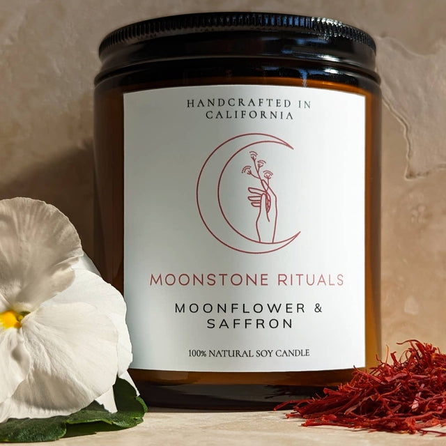 MOONFLOWER & SAFFRON CANDLE | SPIRITED HOME FRAGRANCE & CANDLES