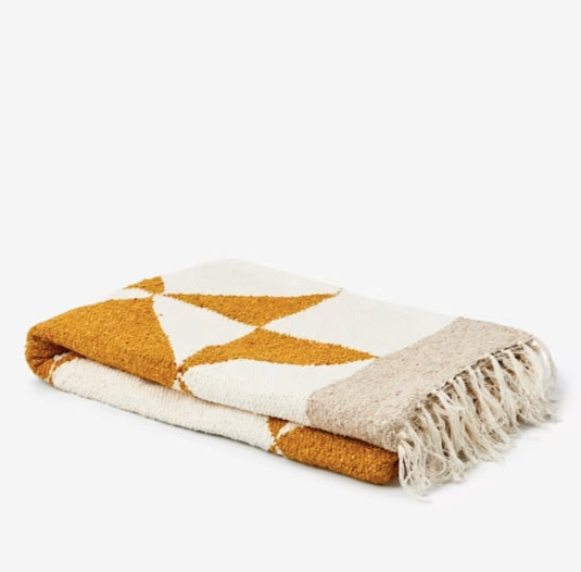 GEO SUN PATTERN COTTON BLEND THROW | THROWS
