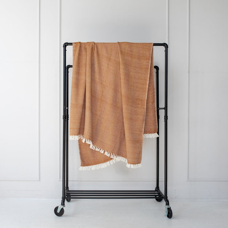 BRONZE MECHOT HANDWOVEN COTTON BLANKET | THROWS