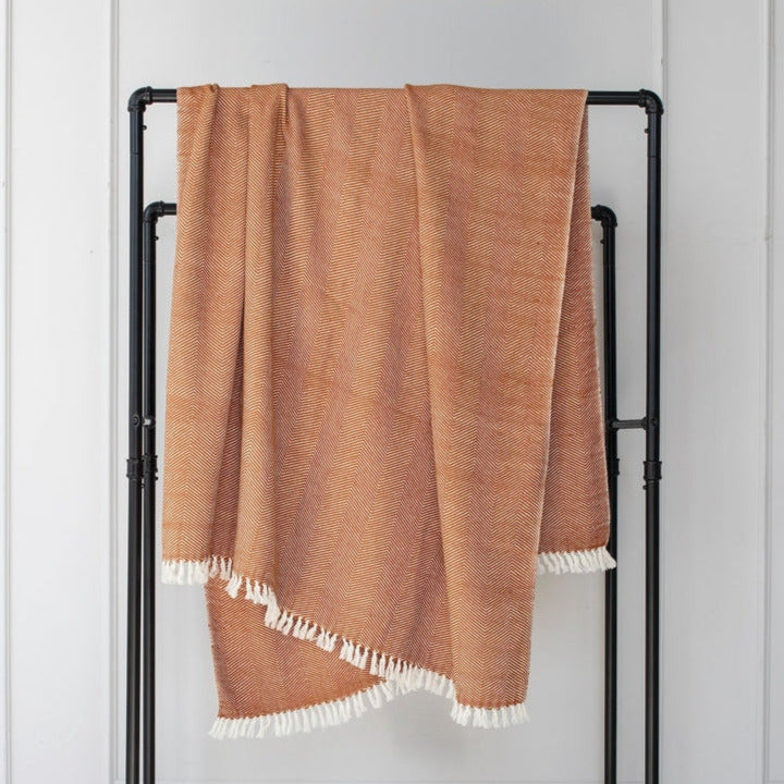 BRONZE MECHOT HANDWOVEN COTTON BLANKET | THROWS