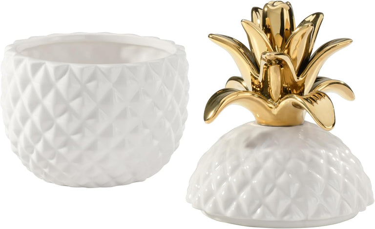 PINEAPPLE GOLD CROWN CERAMIC CANISTER | OBJECTS