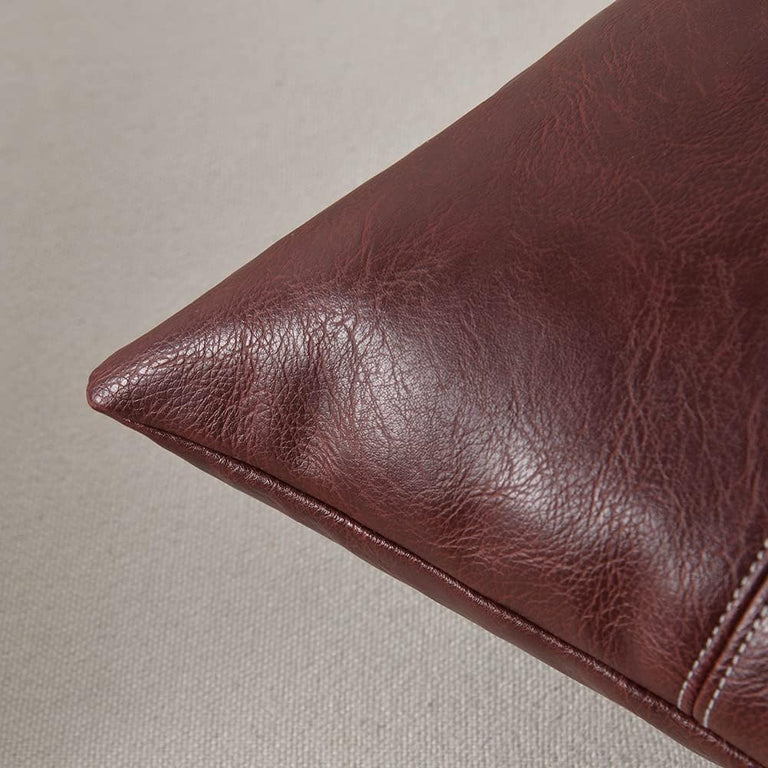 STITCHED VEGAN LEATHER PILLOW | PILLOWS