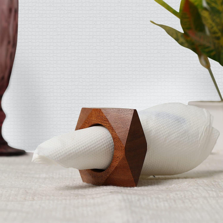 WOOD DIAMOND NAPKIN RINGS