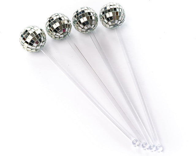 DISCO BALL DRINK STIRRERS (set of 4)