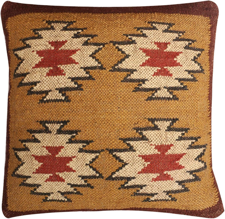 FOUR SUNS WOOL KILIM | DECORATIVE THROW PILLOW