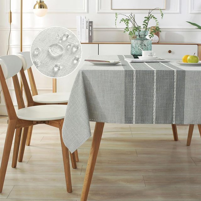 EMBROIDERED WATERPROOF BURLAP TABLECLOTH