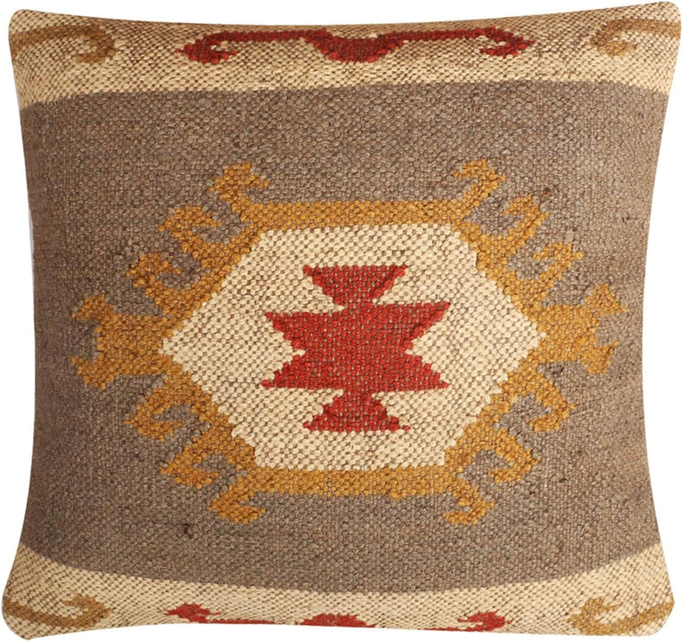 WARM SANDS WOOL KILIM | DECORATIVE THROW PILLOW