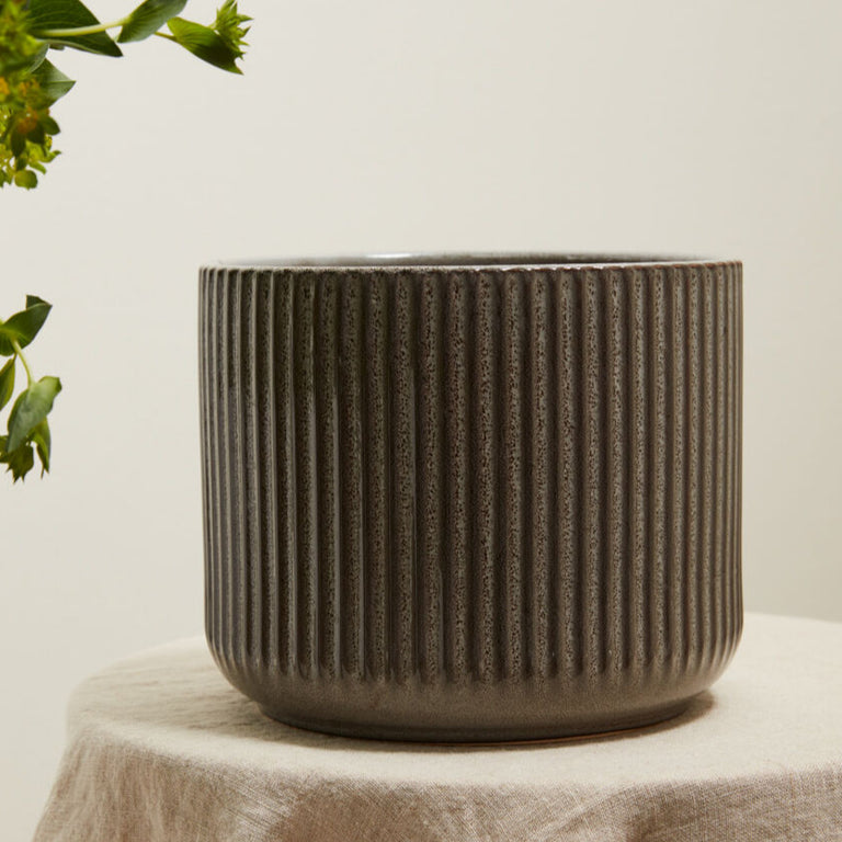 HABITAT CERAMIC GROOVED PLANTER POT