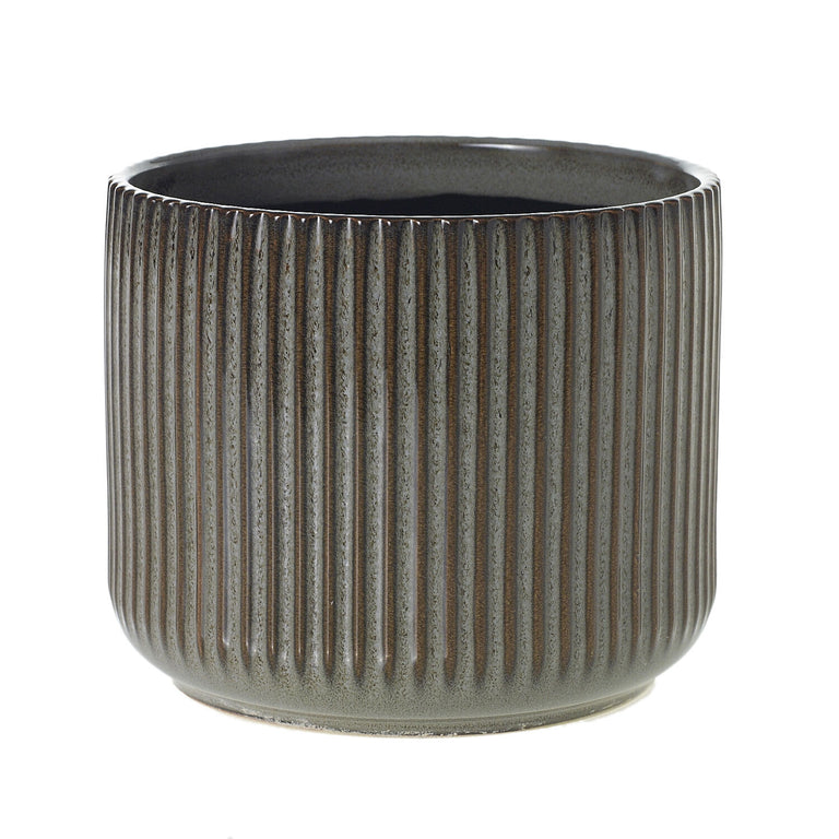 HABITAT CERAMIC GROOVED PLANTER POT