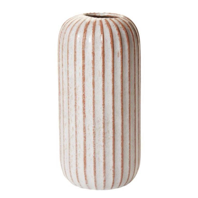 FAULT LINE CERAMIC GROOVED VASE