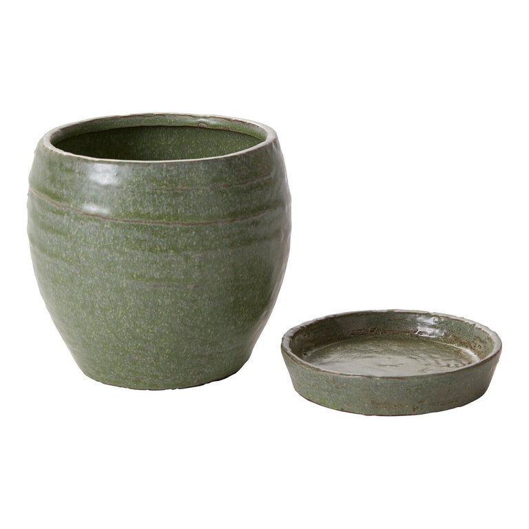 BRADFORD CERAMIC PLANTER POT WITH SAUCER
