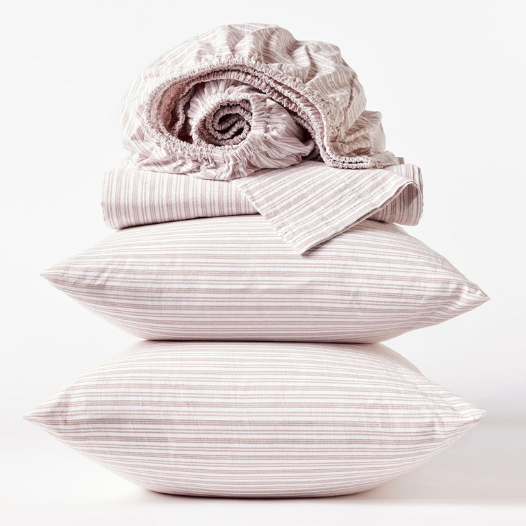 ORGANIC CRINKLED PERCALE SHEET SET | BEDDING
