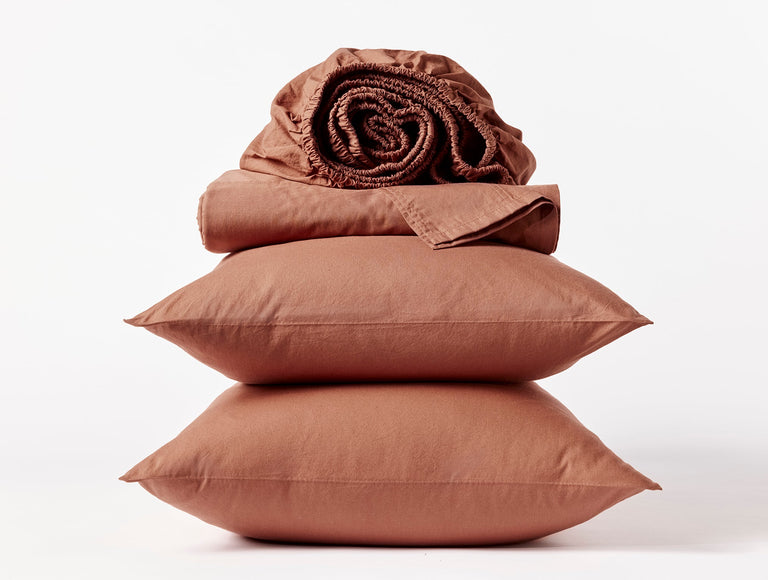 ORGANIC CRINKLED PERCALE SHEET SET | BEDDING