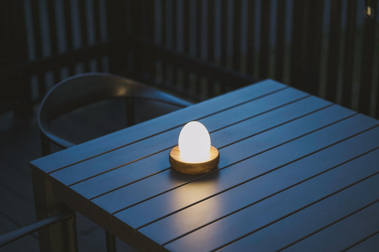 Touch Control Portable Hardwood Egg Lamp by the Iron Roots Designs | Local SF Artisan Craft | LIGHTING