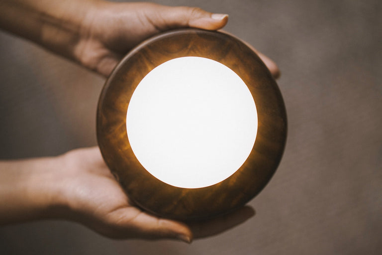 Touch Control Portable Hardwood Egg Lamp by the Iron Roots Designs | Local SF Artisan Craft | LIGHTING