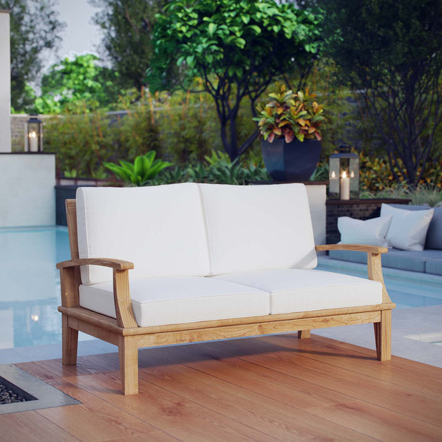 MARINA OUTDOOR PATIO TEAK LOVESEAT