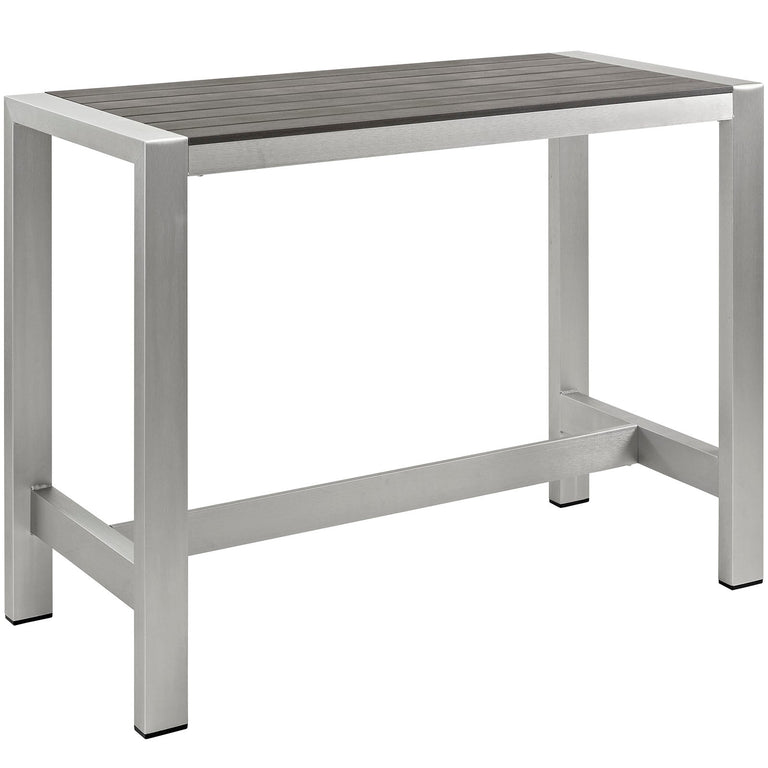SHORE OUTDOOR PATIO ALUMINUM RECTANGLE BAR TABLE