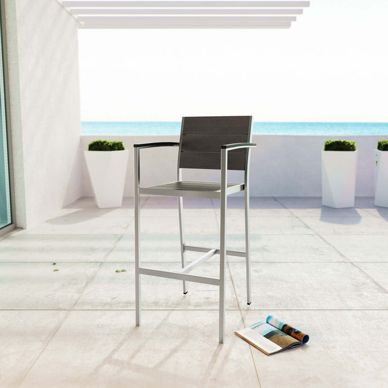 SHORE OUTDOOR PATIO ALUMINUM BAR STOOL