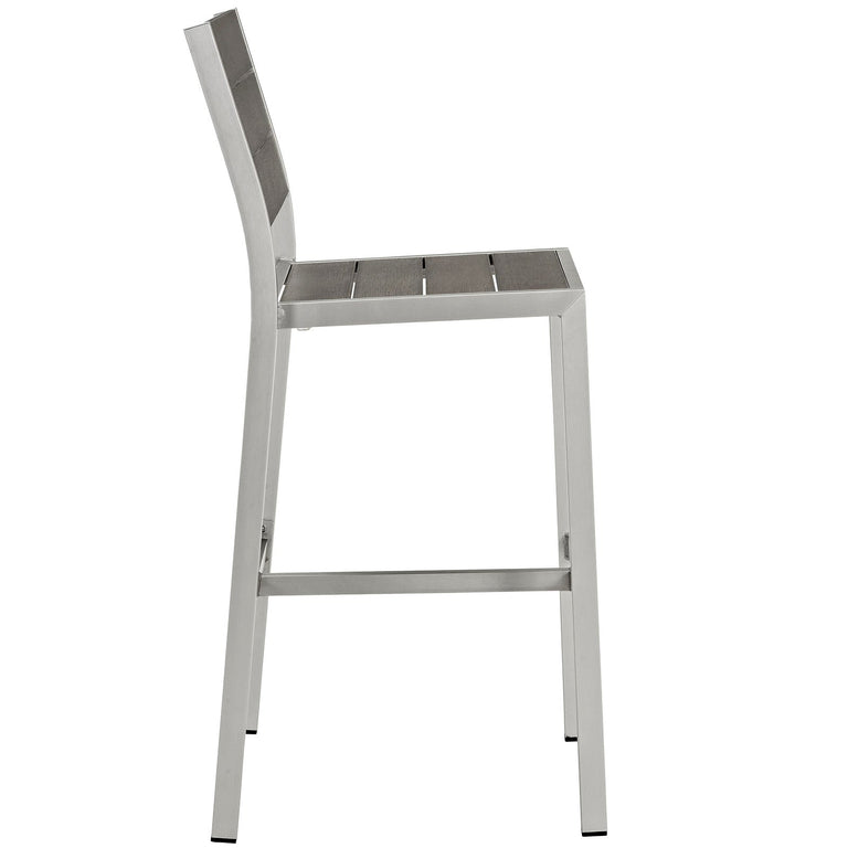 SHORE OUTDOOR PATIO ALUMINUM ARMLESS BAR STOOL