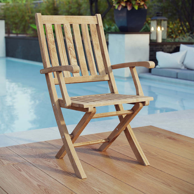 MARINA OUTDOOR PATIO TEAK FOLDING CHAIR