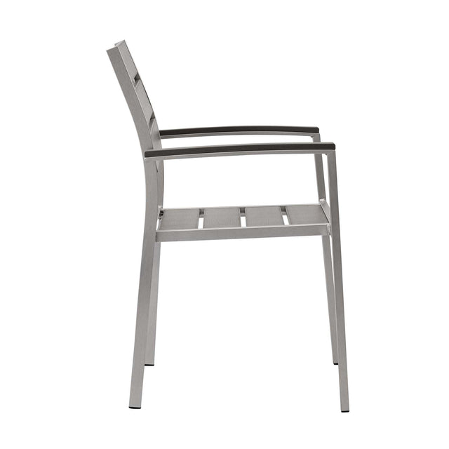 SHORE OUTDOOR PATIO ALUMINUM DINING ARMCHAIR