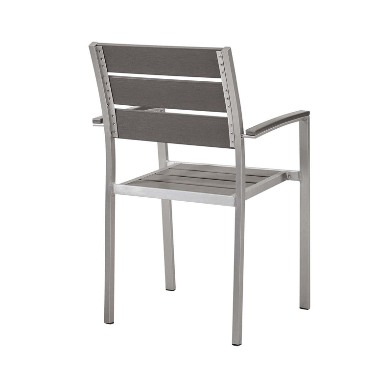 SHORE OUTDOOR PATIO ALUMINUM DINING ARMCHAIR