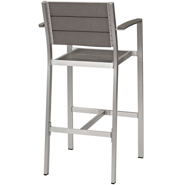 SHORE BAR STOOL OUTDOOR PATIO ALUMINUM SET OF 2