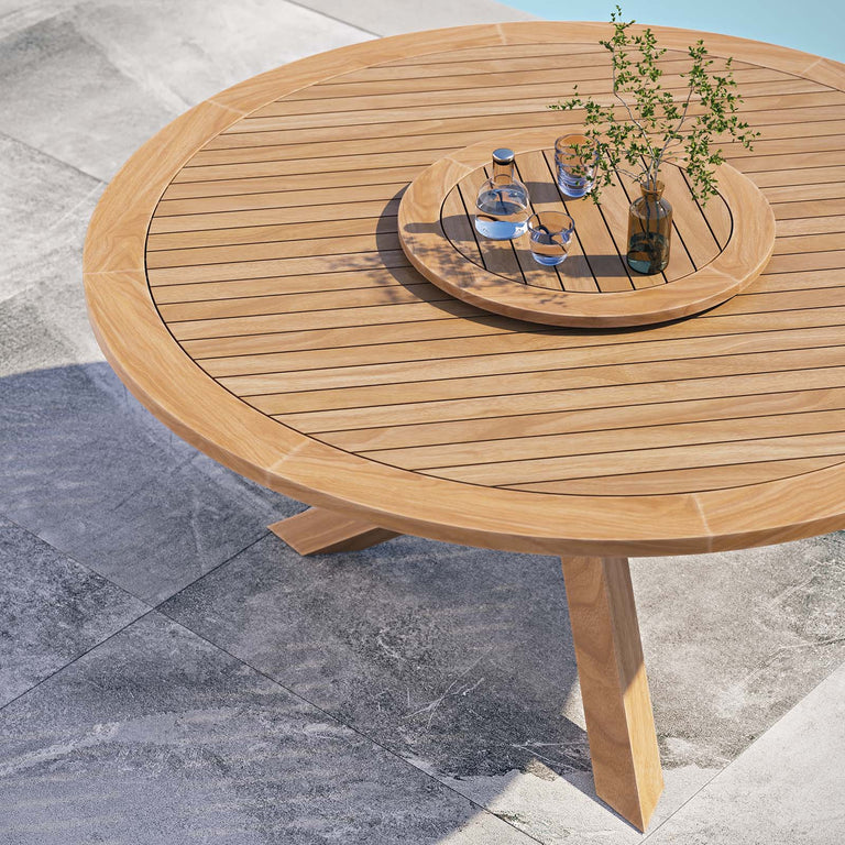 WELLSPRING 63" OUTDOOR PATIO TEAK WOOD DINING TABLE