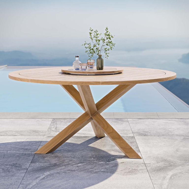 WELLSPRING 63" OUTDOOR PATIO TEAK WOOD DINING TABLE