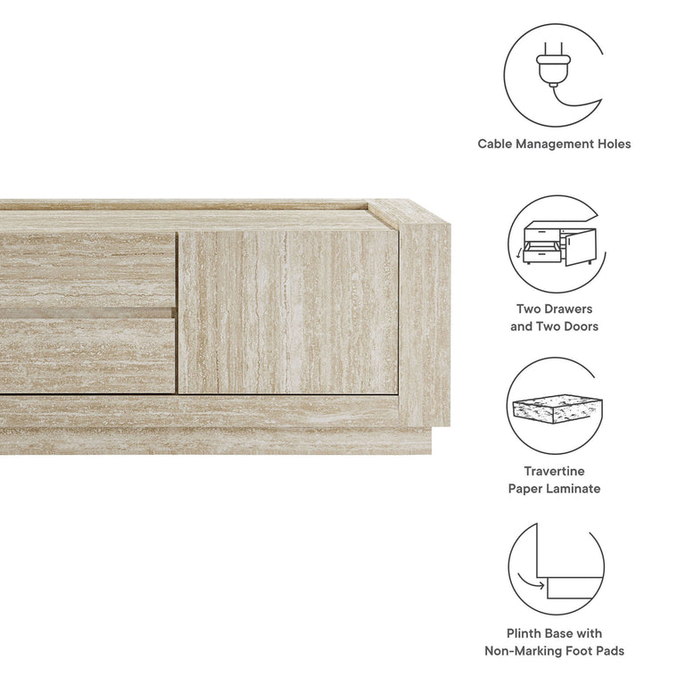 HOLLIS | TV STAND | TRAVERTINE
