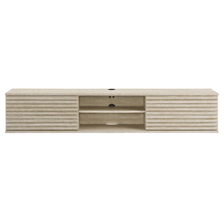RENDER | TRAVERTINE MEDIA CONSOLE WALL MOUNTHED | TRAVERTINE