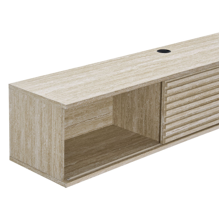 RENDER | TRAVERTINE MEDIA CONSOLE WALL MOUNTHED | TRAVERTINE