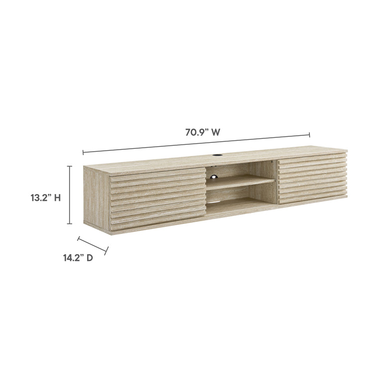 RENDER | TRAVERTINE MEDIA CONSOLE WALL MOUNTHED | TRAVERTINE