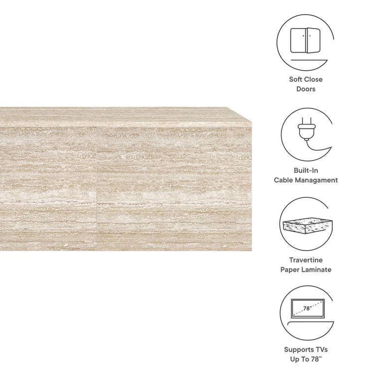 TERRA | TV STAND | TRAVERTINE