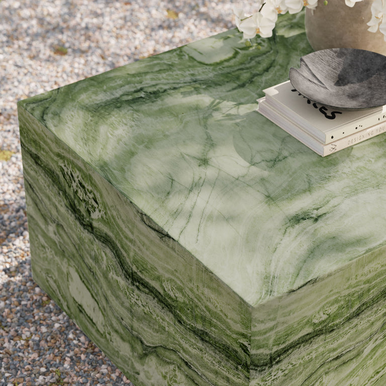 JORDANA | OUTDOOR COFFEE TABLE | GREEN MARBLE