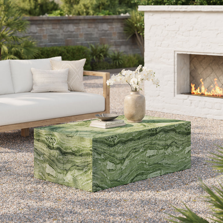 JORDANA | OUTDOOR COFFEE TABLE | GREEN MARBLE
