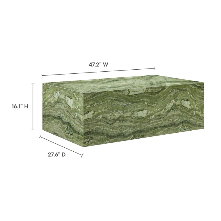 JORDANA | OUTDOOR COFFEE TABLE | GREEN MARBLE