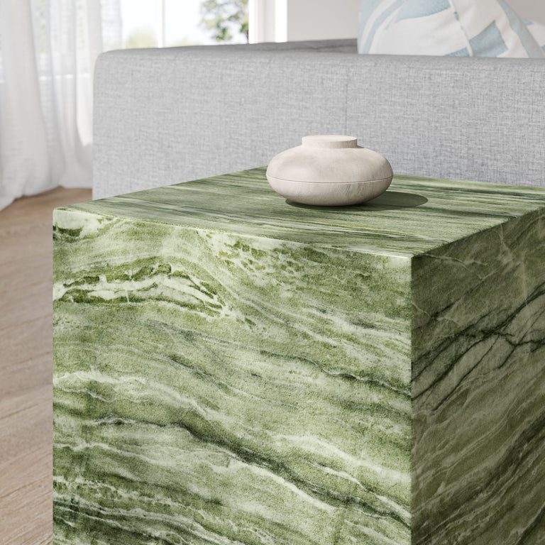 JORDANA | OUTDOOR SIDE TABLE | GREEN MARBLE