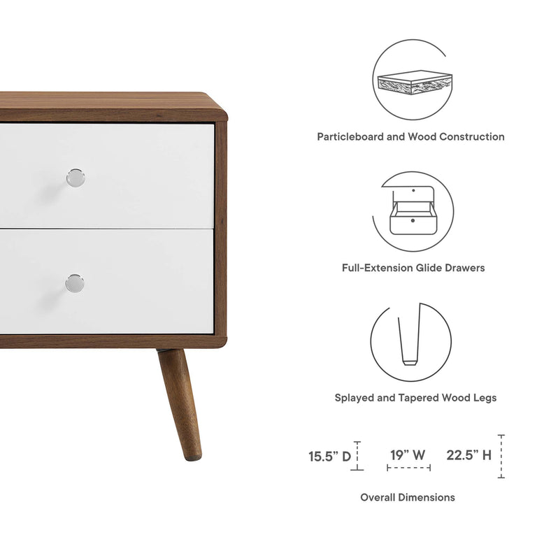 TRANSMIT | NIGHTSTAND | WALNUT WHITE