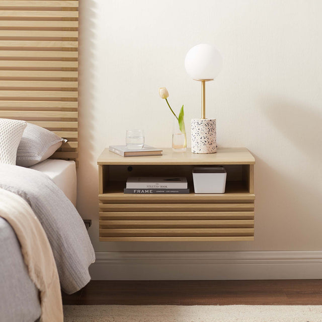 RENDER | NIGHTSTAND WALL MOUNTED | OAK