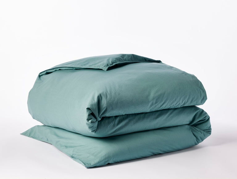 ORGANIC CRINKLED PERCALE DUVET COVER | BEDDING