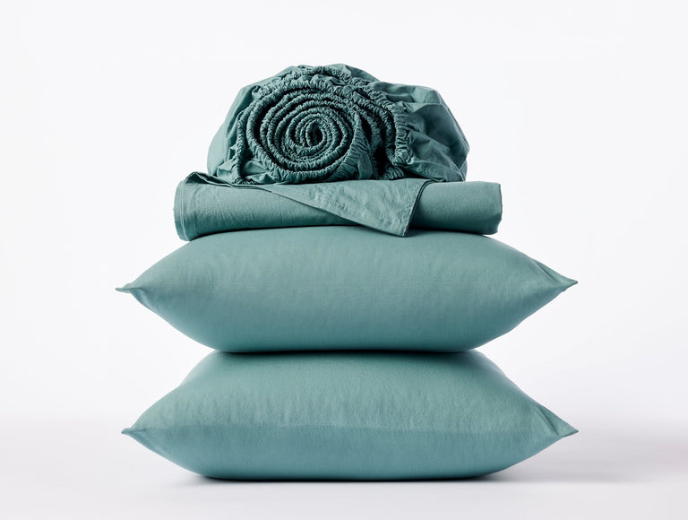 ORGANIC CRINKLED PERCALE SHEET SET | BEDDING