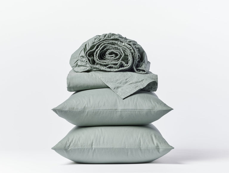 ORGANIC CRINKLED PERCALE SHEET SET | BEDDING