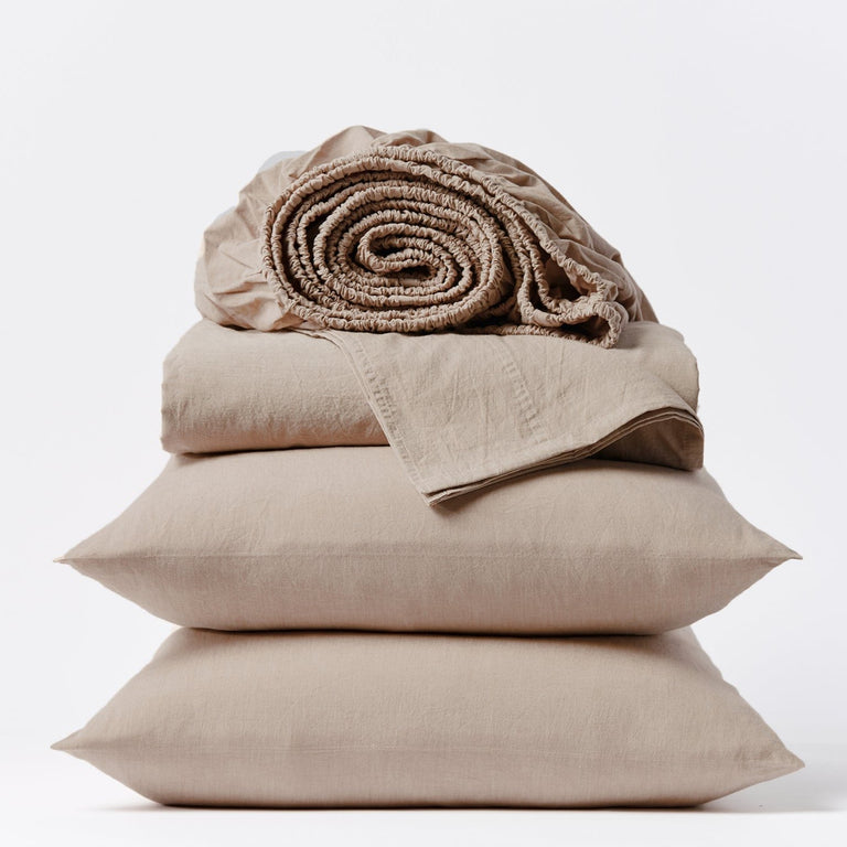 ORGANIC CRINKLED PERCALE SHEET SET | BEDDING
