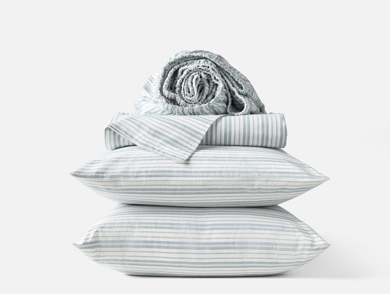 ORGANIC CRINKLED PERCALE SHEET SET | BEDDING