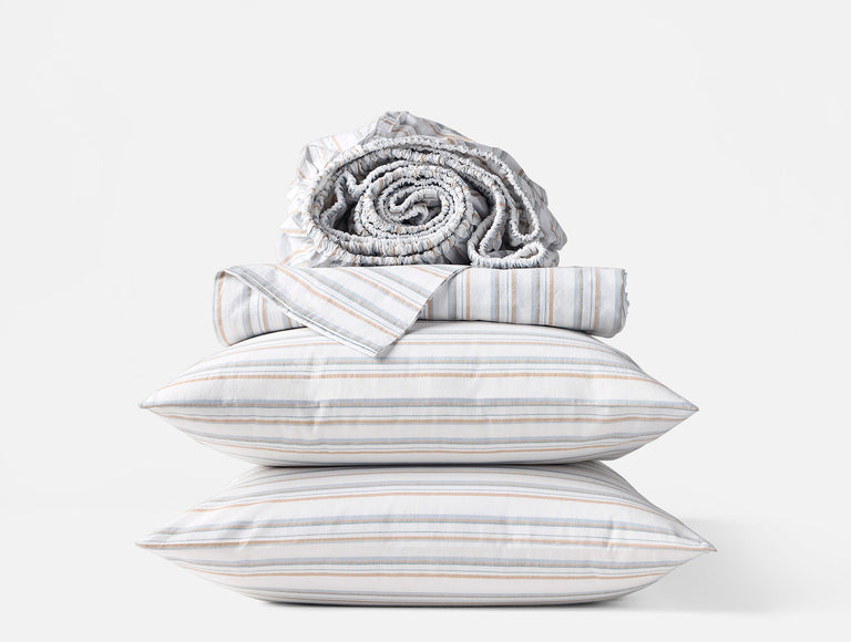 ORGANIC CRINKLED PERCALE SHEET SET | BEDDING
