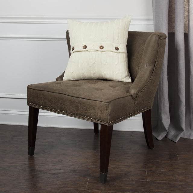 BERGER IVORY CABLE KNIT URBAN FARMHOUSE THROW PILLOW